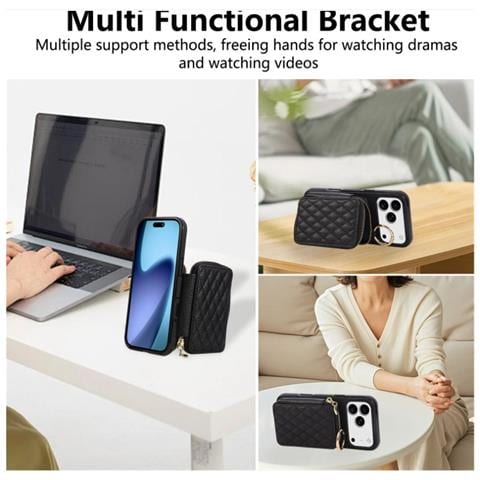 Elegante Custodia A Portafoglio A Tracolla In Pelle Pu Con Texture Litchi Compatibile Con Iphone 17 Pro Max - Foto 7