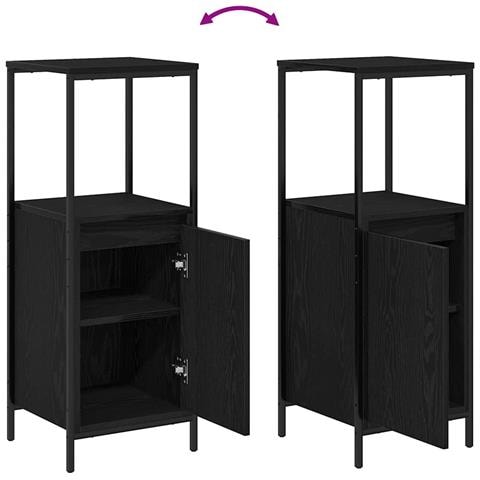 Set di mobili per il bagno 3 pcs Rovere nero 36 x 35 x 165 cm - Foto 9