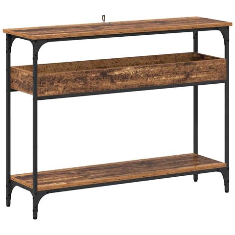 Tavolo consolle con lo scaffale Legno vecchio 100 x 29 x 75 cm - Foto 1
