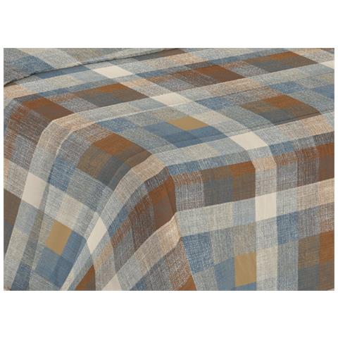 Trapunta Piumone Invernale Imbottita 300gr Microfibra Diadema Quadri 2 Piazze D11 Blu - Foto 2