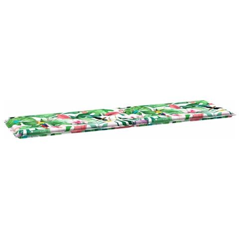 Cuscino per Panchina da Giardino Verde e rosa 180 x 50 x 4 cm - Foto 1