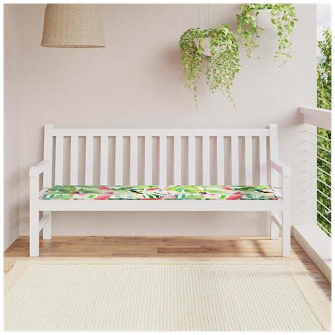 Cuscino per Panchina da Giardino Verde e rosa 180 x 50 x 4 cm - Foto 2