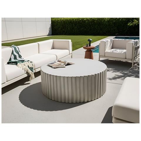 Tavolino Da Caffè Pozza 117 Cm 117 Cm Grigio - Foto 1