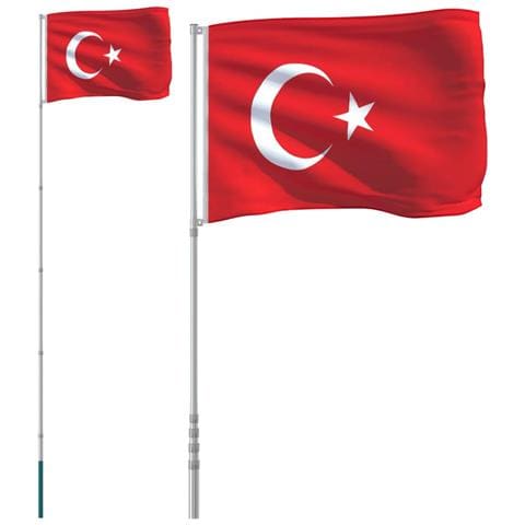 Asta e Bandiera Turchia 5,55 m Alluminio - Foto 1