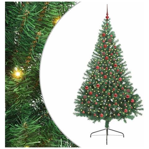 Albero di Natale artificiale con luci integrate Verde 210 cm - Foto 1