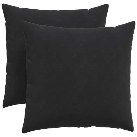 Cuscini da Divano 2 pcs Nero 45 x 45 cm Tessuto in Cords - Foto 1