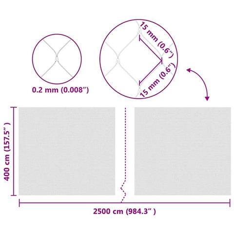 Reticolo di Protezione per Uccelli Verde 4 x 25 m HDPE - Foto 7