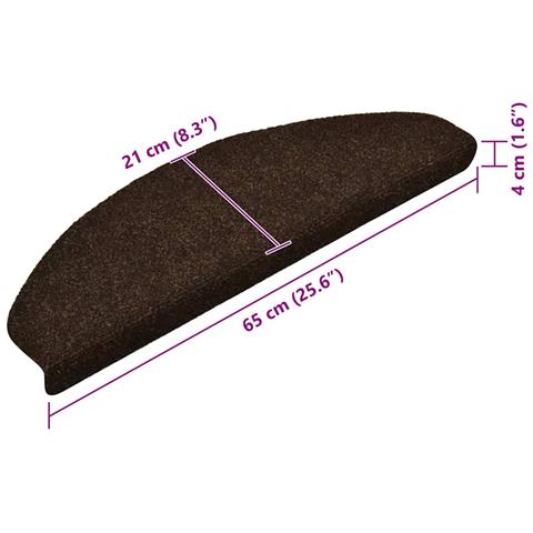 Tappetini per scale autoadesivi 30 pz 65x21x4 cm marrone semicircolari grandi - Foto 8