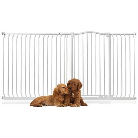 Bettacare Cancelletto Per Cani Extra Alto Con Parte Superiore Incurvata, 198cm - 207cm, Bianco Opaco, Extra Alto Con 100cm Di Altezza - Foto 1