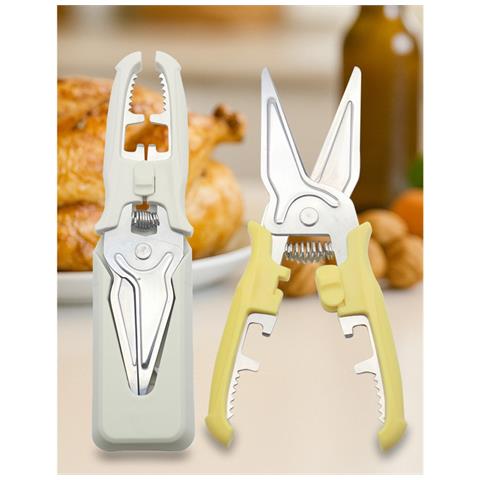 Forbici Da Cucina Magnetiche Multifunzione - Acciaio Inox 3cr13, Affilatura Automatica E Custodia Magnetica Yellow - Foto 7
