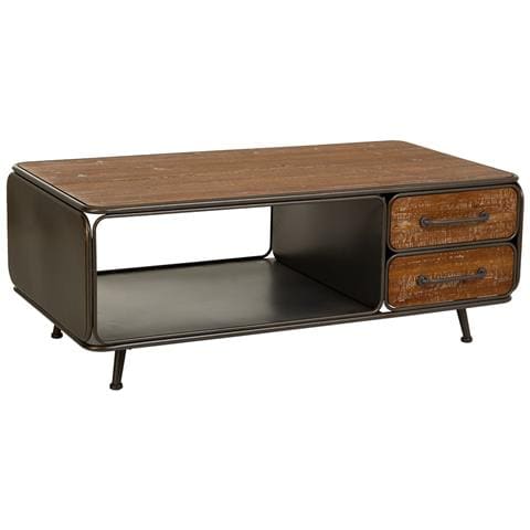 Tavolino In Legno Nero E Metallo 120x64x46h - Foto 1