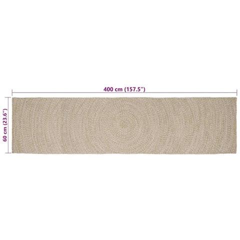Tappeti per area Rettangolare Naturale e Bianco 60 x 400 cm - Foto 8