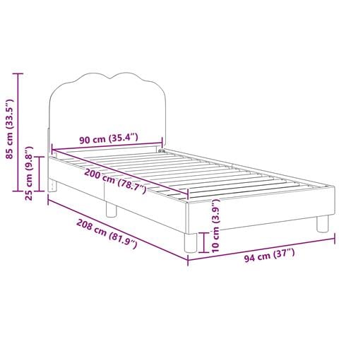 Struttura letto bambini con testata Rosa 90 x 200 cm - Foto 9