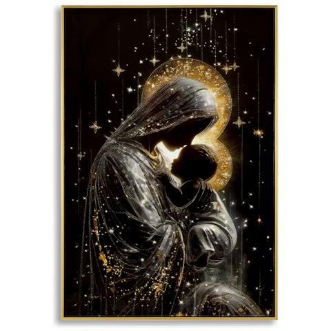 Stampa Su Tela Con Cornice Natività-multicolore-tessuto-60x3,5x90 Cm - Foto 1