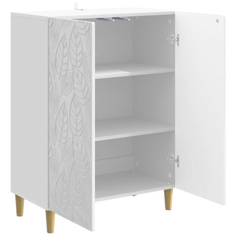 Credenza Bianco Lucido 66 x 34,5 x 90 cm Legno ingegnerizzato - Foto 2