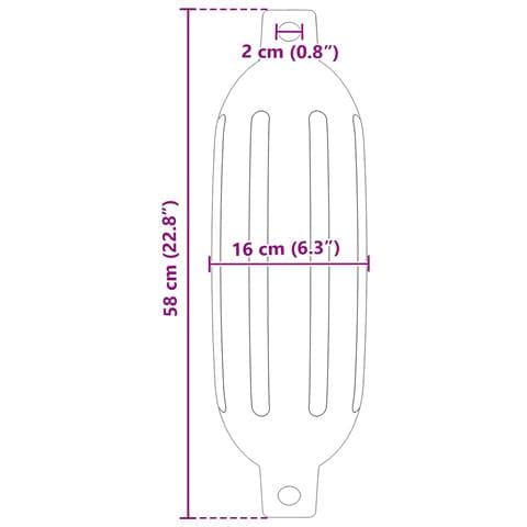Fendini per barche 2 pz Ø 16 x 58 cm Nero PVC - Foto 7
