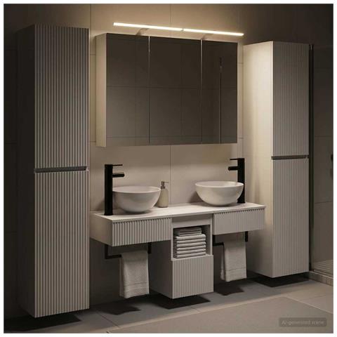 Set di mobili per il bagno 6 pcs Bianco - Foto 2