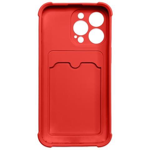 Custodia Card Armor Per Iphone 13 Pro, Cover Pouch Per Iphone 13 Pro, Portafoglio In Silicone Con Borsa D'aria, Armor Rosso - Foto 2