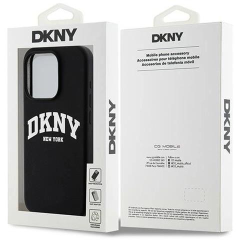 Dkny Custodia In Silicone Trasparente Per Iphone 14 Pro Con Tecnologia Magsafe, Bianca Con Logo Stampato - Nera - Foto 1