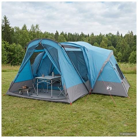 Tenda a capanna con copertura impermeabile 10 persona Blu - Foto 2