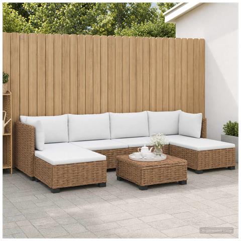 7 pz Set Lounge in Rattan con Cuscini GENDT Rattan naturale - Foto 2