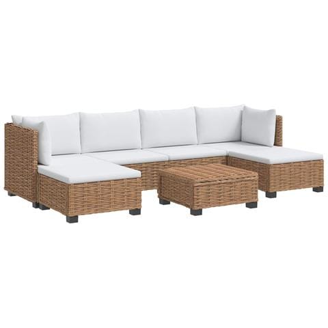 7 pz Set Lounge in Rattan con Cuscini GENDT Rattan naturale - Foto 1