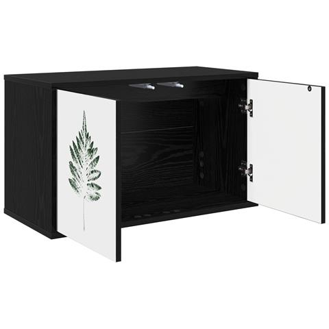 Mobile TV da Parete HANAU 69 x 33 x 40 cm Rovere Nero - Foto 2