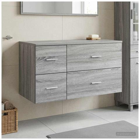 Set di mobili per il bagno 2 pz Sonoma grigio - Foto 7