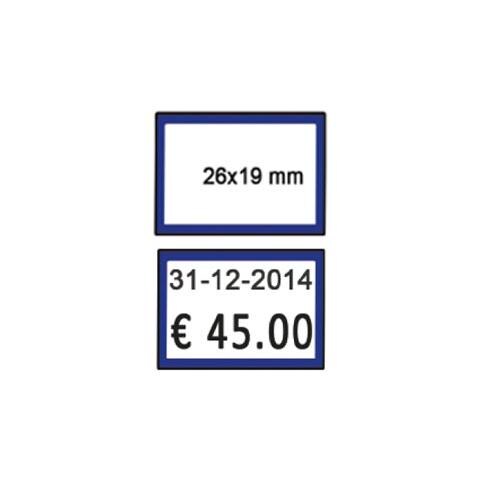 pack 10 rotoli 600 etich. 26x19mm bianco remov. cornice blu printex - Foto 1