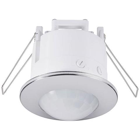 Soffitto, Ad Incasso Rilevatore Di Movimento Ad Infrarossi Passivo Pir 360 ° Relè Cromato Ip20 - Foto 1