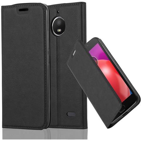 Cadorabo Custodia Compatibile Con Motorola Moto E4 In Nero Di Notte - Coperchio Protettiva Con Chiusura Magnetica, Funzione Stand E Tasca Per Le Carte - Foto 1