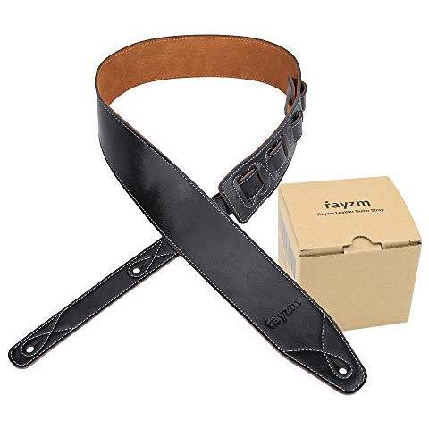 Strap Rayzm Tracolla Per Chitarra Basso Con Il Sostegno Della Pelle Scamosciata Qualit Cinghia Di Cuoio Genuina Per Acustico Elettrico Basso 65 Cm Di Larghezza Lunghezza Regolabile Da 108 Cm A 140 Cm - Foto 1