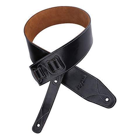 Strap Rayzm Tracolla Per Chitarra Basso Con Il Sostegno Della Pelle Scamosciata Qualit Cinghia Di Cuoio Genuina Per Acustico Elettrico Basso 65 Cm Di Larghezza Lunghezza Regolabile Da 108 Cm A 140 Cm - Foto 2