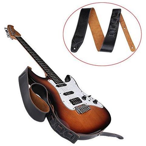 Strap Rayzm Tracolla Per Chitarra Basso Con Il Sostegno Della Pelle Scamosciata Qualit Cinghia Di Cuoio Genuina Per Acustico Elettrico Basso 65 Cm Di Larghezza Lunghezza Regolabile Da 108 Cm A 140 Cm - Foto 4