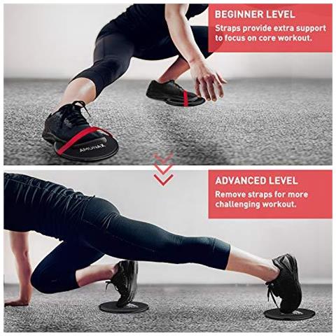 Nucleo Sliders Double Sided Gliding Dischi Con Cinghie. Ab Alianti Per Core Esercizio Fitness Palestra E Casa Laterale Doppia Slider Coppie Forza Glider Per Moquette Legno Pavimento Di Mattonelle - Foto 4