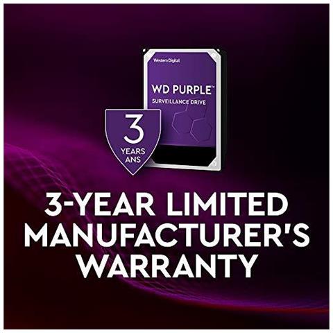 Wd Viola 2tb Sorveglianza 35 Pollici Sata 6 Gb S Con Disco Rigido Da Allframe 4k Tecnologia - 180tb Anno 64 Mb Di Cache 5400rpm - Wd20purz - Foto 2