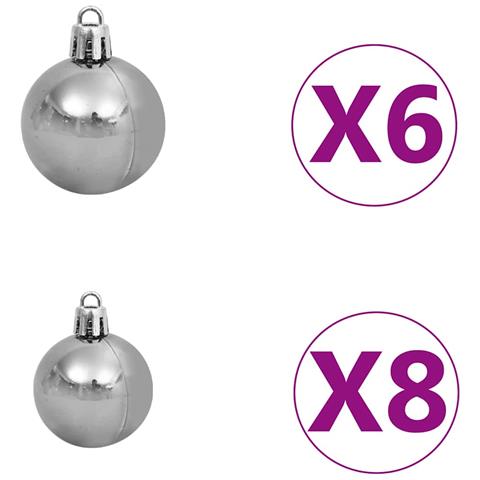 Albero Natale Artificiale con LED e Palline 150 cm 380 Rami - Foto 10