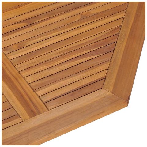 Tavolo Da Giardino Pieghevole 110x110x75 Cm In Massello Di Teak - Foto 2