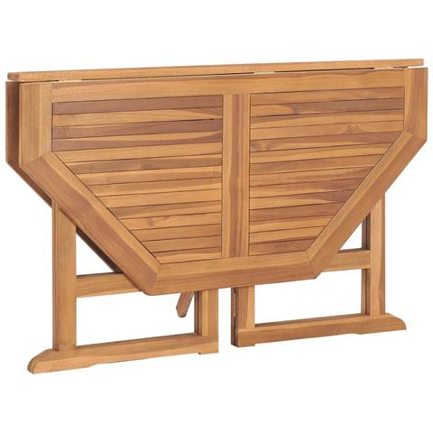 Tavolo Da Giardino Pieghevole 110x110x75 Cm In Massello Di Teak - Foto 7