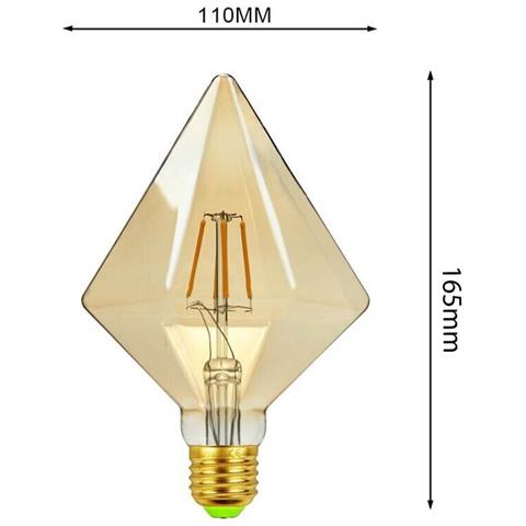 Lampadina Filamento 4 W Luce Calda E27 Rombo Color Ambra Stile Vintage - Foto 2