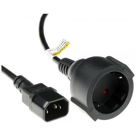 Ak5219 Cavo Di Alimentazione Nero 0,6 M Accoppiatore C14 Spina Di Alimentazione Di Tipo F - Foto 1