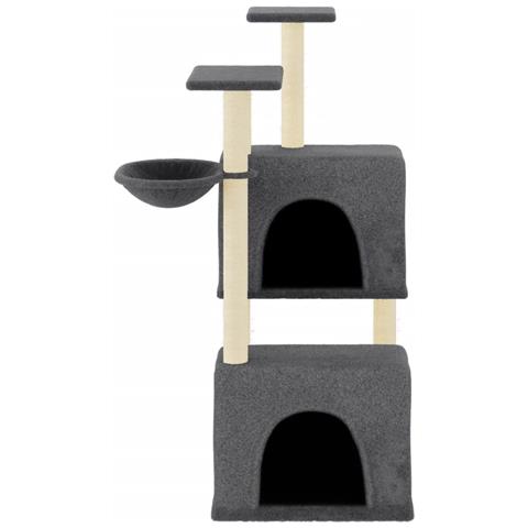 Albero Per Gatti Con Tiragraffi In Sisal Grigio Scuro 122 Cm - Foto 2