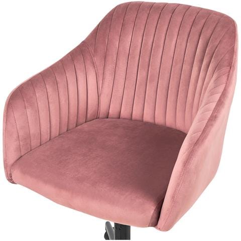 Sedia Da Scrivania Venice Velluto Rosa - Foto 2