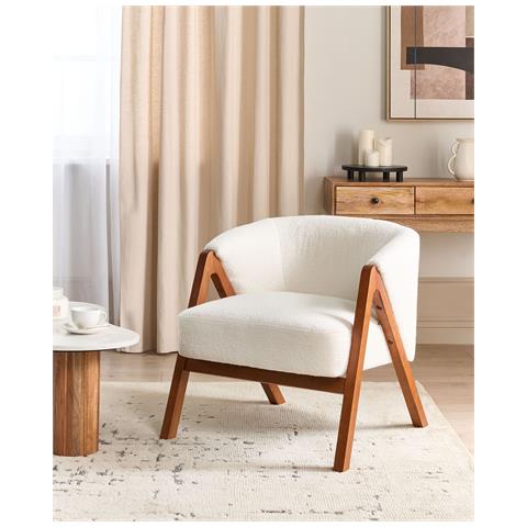 Poltrona Bouclé Bianco Sporco Skei - Foto 1