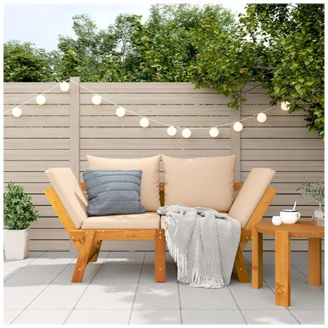 Panca Da Giardino Con Cuscini 2-in-1 In Legno Di Acacia - Foto 8