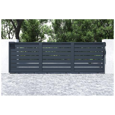 Cancello Scorrevole 4,5m Vogel H. 140 Alluminio Grigio - Foto 2