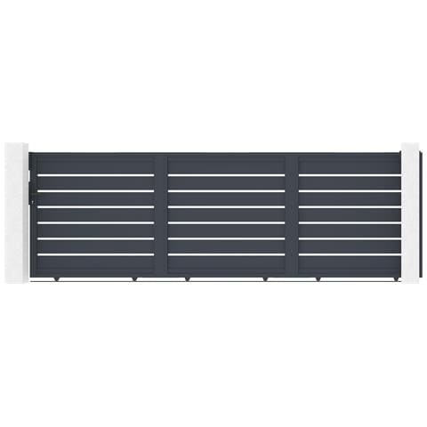 Cancello Scorrevole 4,5m Vogel H. 140 Alluminio Grigio - Foto 1