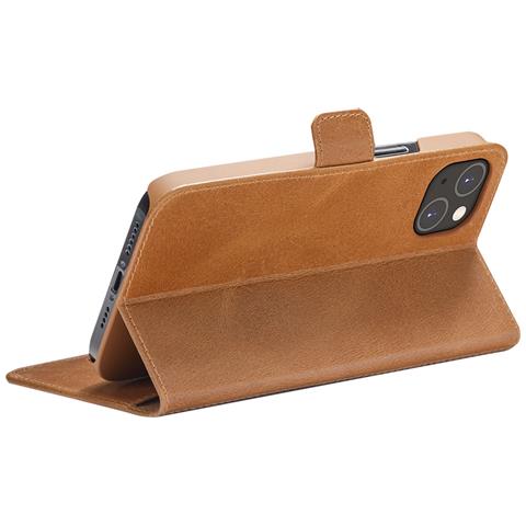 Custodia Per Iphone 14 Plus In Pelle Copenhagen Con Portacarte, Marrone Chiaro - Foto 4