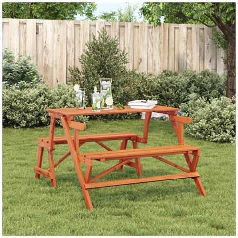 Tavolo Da Picnic Con Panche In Legno Abete 2-in-1 Convertibile - Foto 3