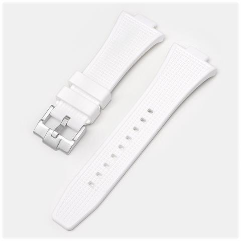 Cinturino Per Orologio In Silicone Serie Tissot Prx White Fibbia D'argento - Foto 1